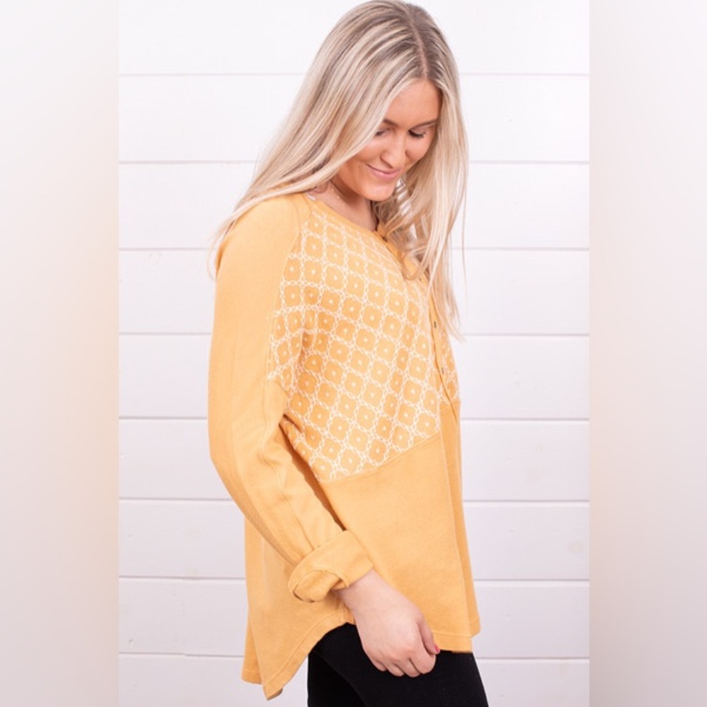 Free People We the Free Free Spirit Henley Long Sleeve Tee Size Small EUC - Picture 2 of 11